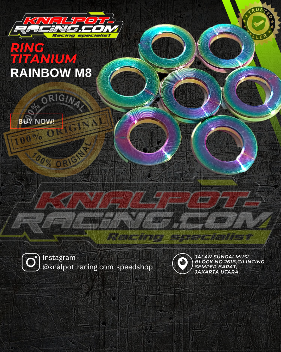 RING TITANIUM RAINBOW M8
